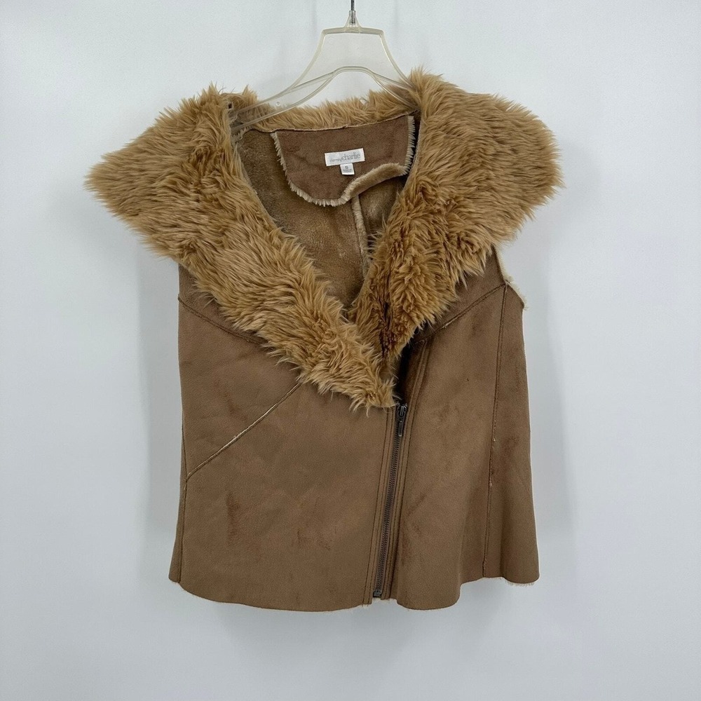 Womens Boho Shaggy Vest Size S Western Edgy Streetwear Eclectic Indie Cozy